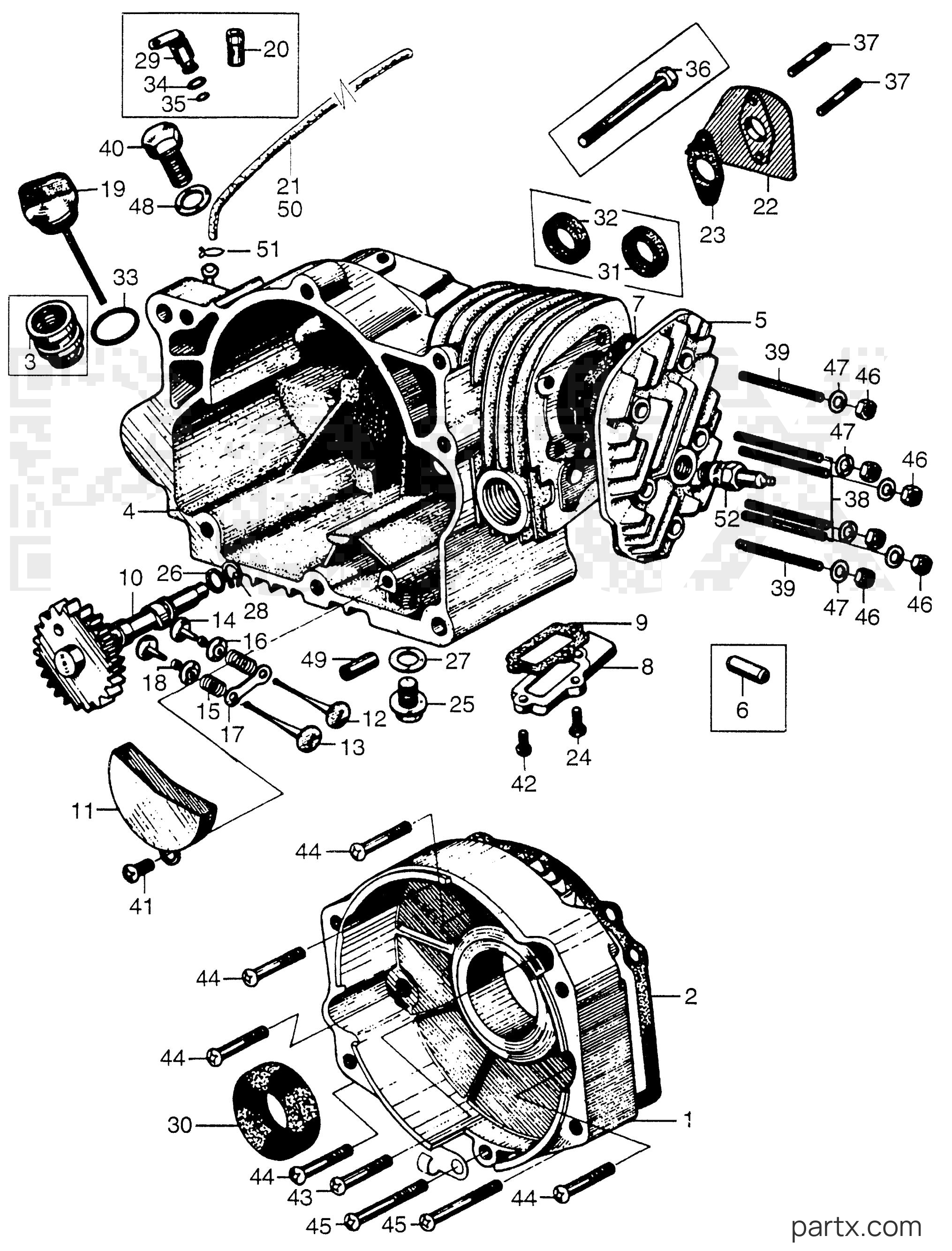 Honda E300 A - CYLINDER - CRANKCASE
