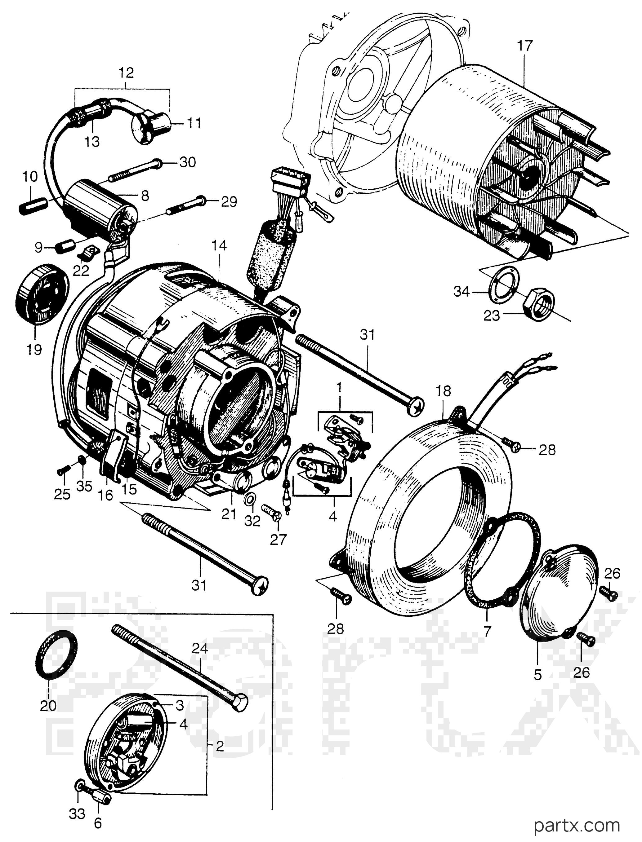 Honda E300K1 A - EK1 K2 ALTERNATOR - POINTS