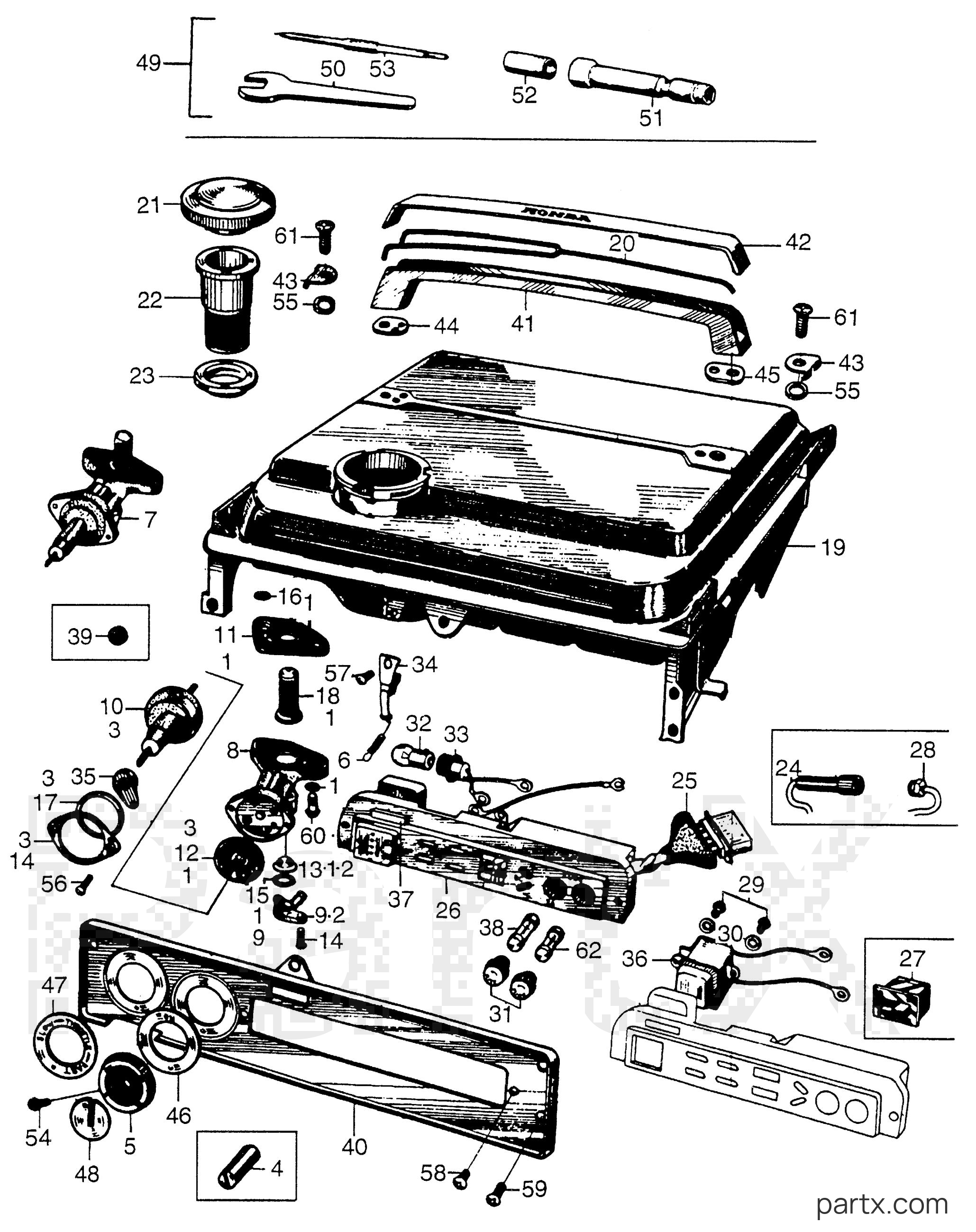 Honda E300 A - FUEL TANK - PANEL