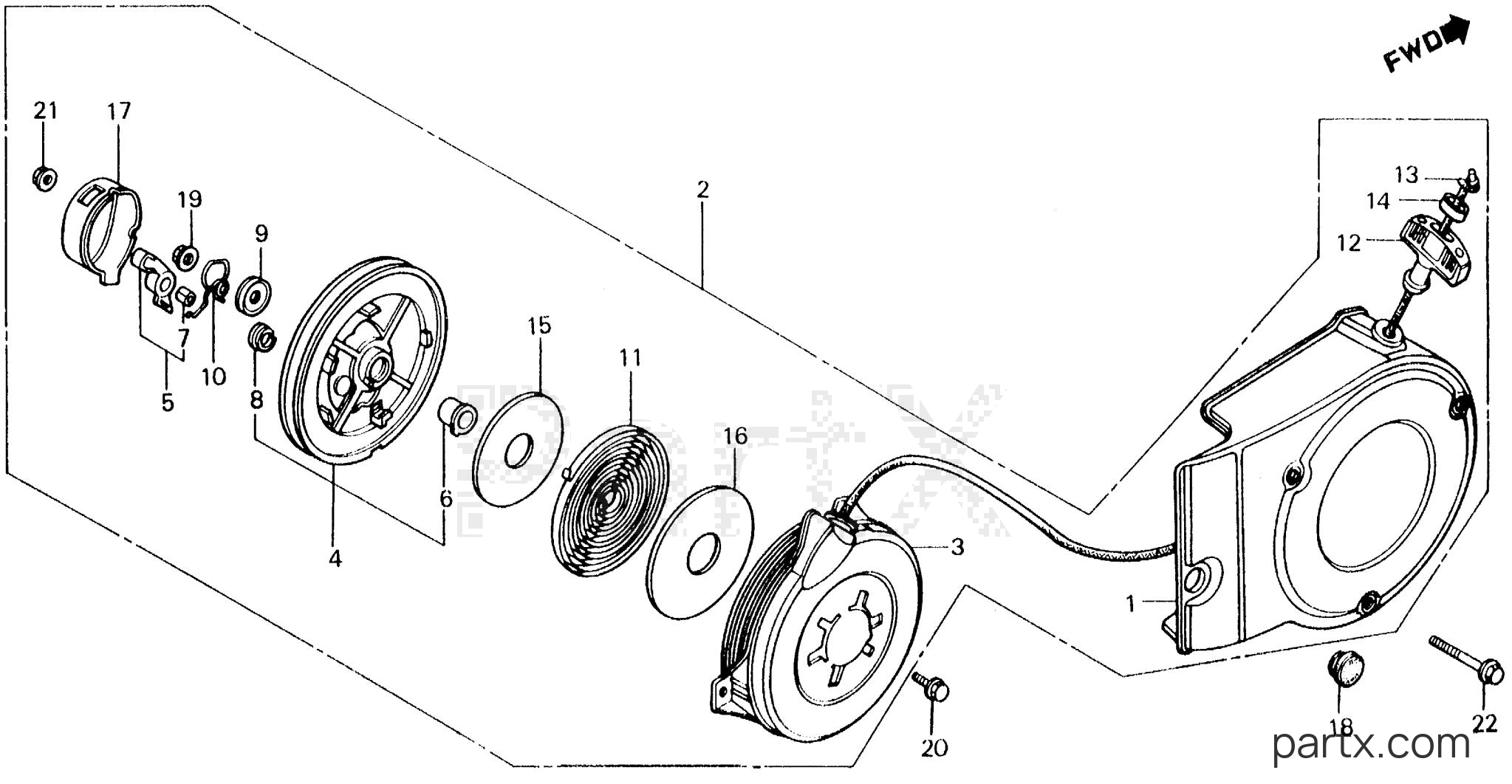 Honda EM1600 A - RECOIL STARTER