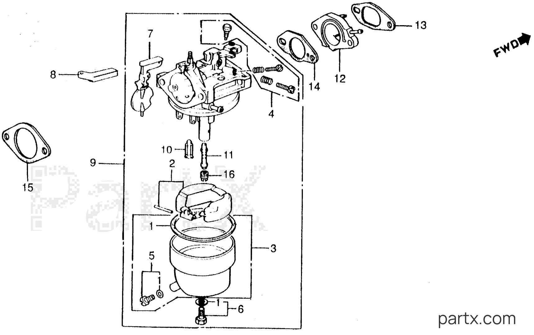 Honda EM1600 A - CARBURETOR