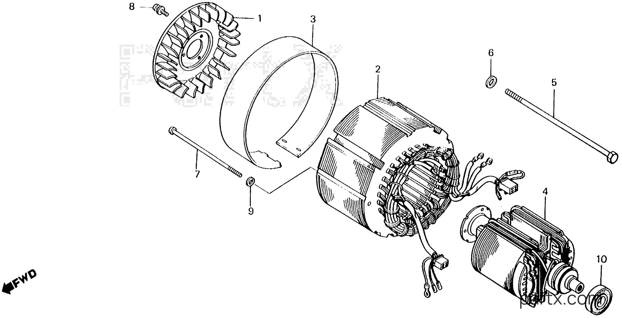 Honda EM1600 A - ROTOR - STATOR