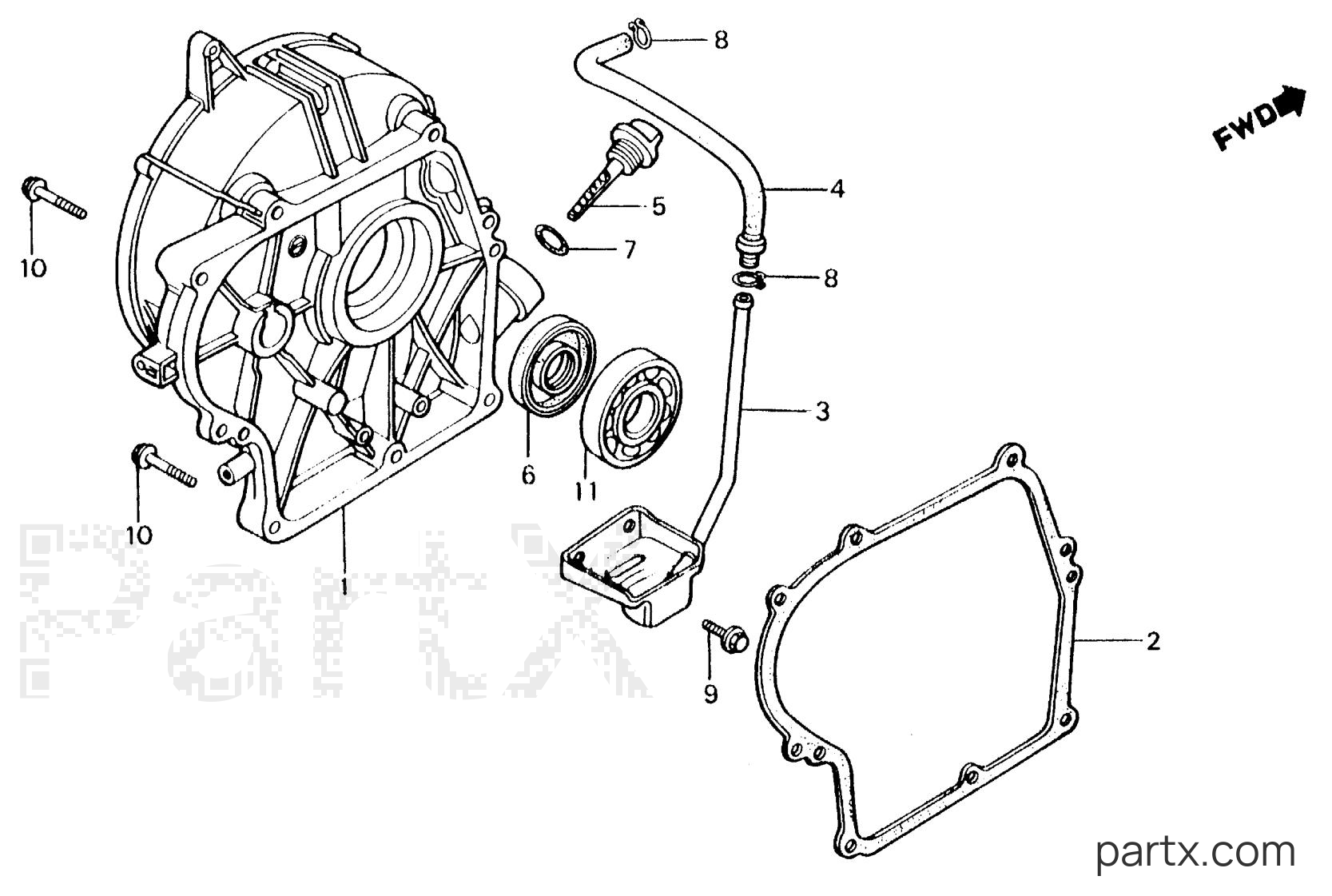 Honda EB3000 A - CRANKCASE COVER