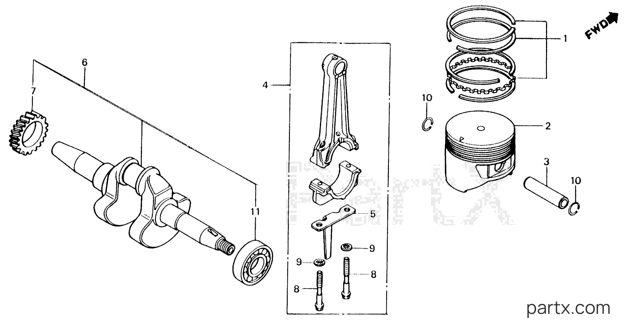 Honda EB3000 A - CRANKSHAFT - PISTON - RINGS