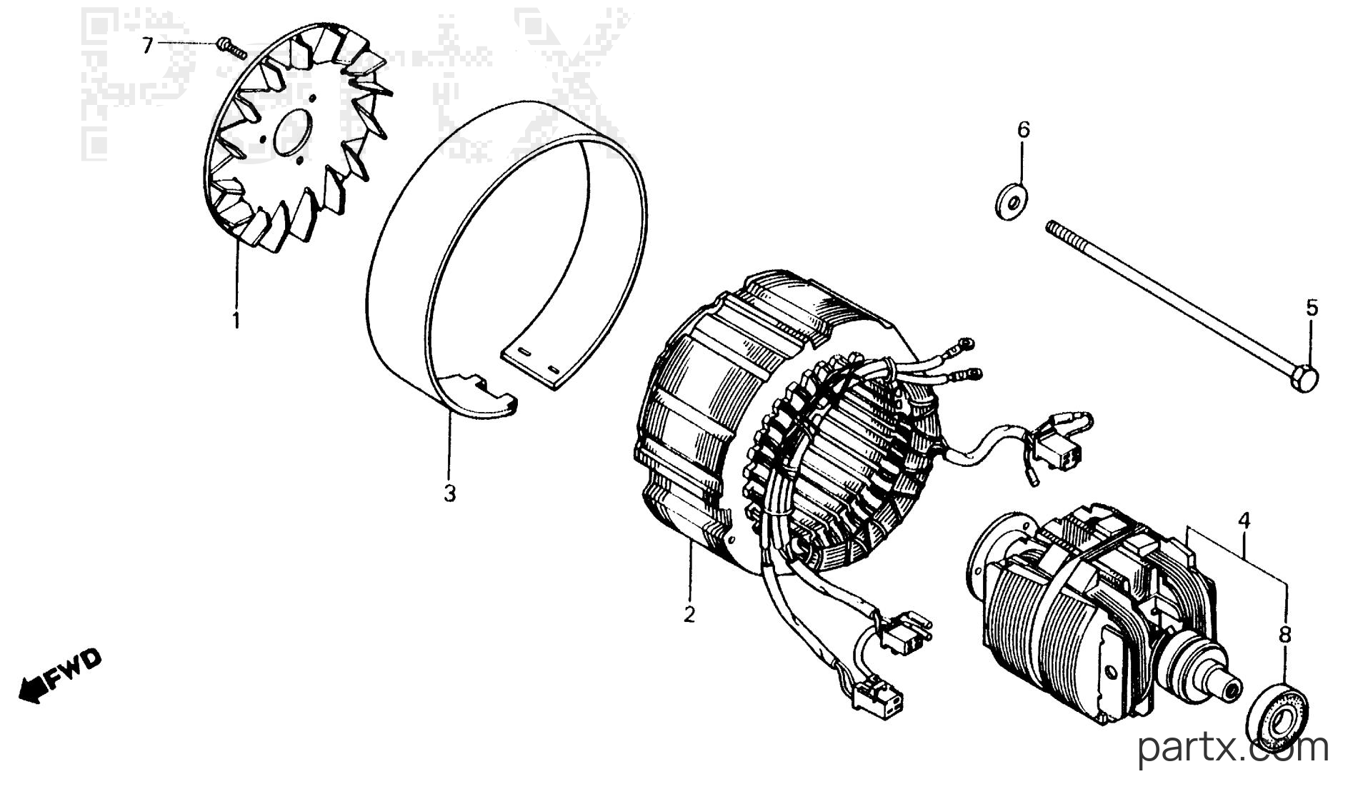 Honda EM3000 A - STATOR - ROTOR