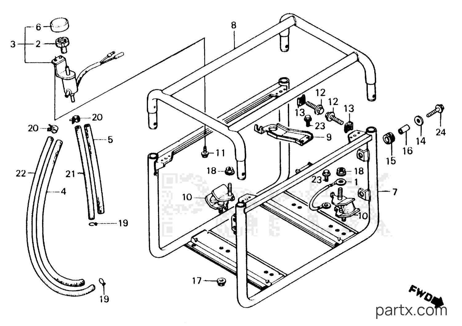 Honda EM3000 A - LOWER FRAME - UPPER FRAME