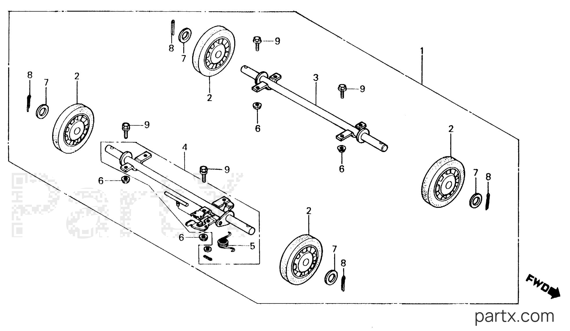 Honda EM3000 A - WHEEL KIT (4-WHEELS)