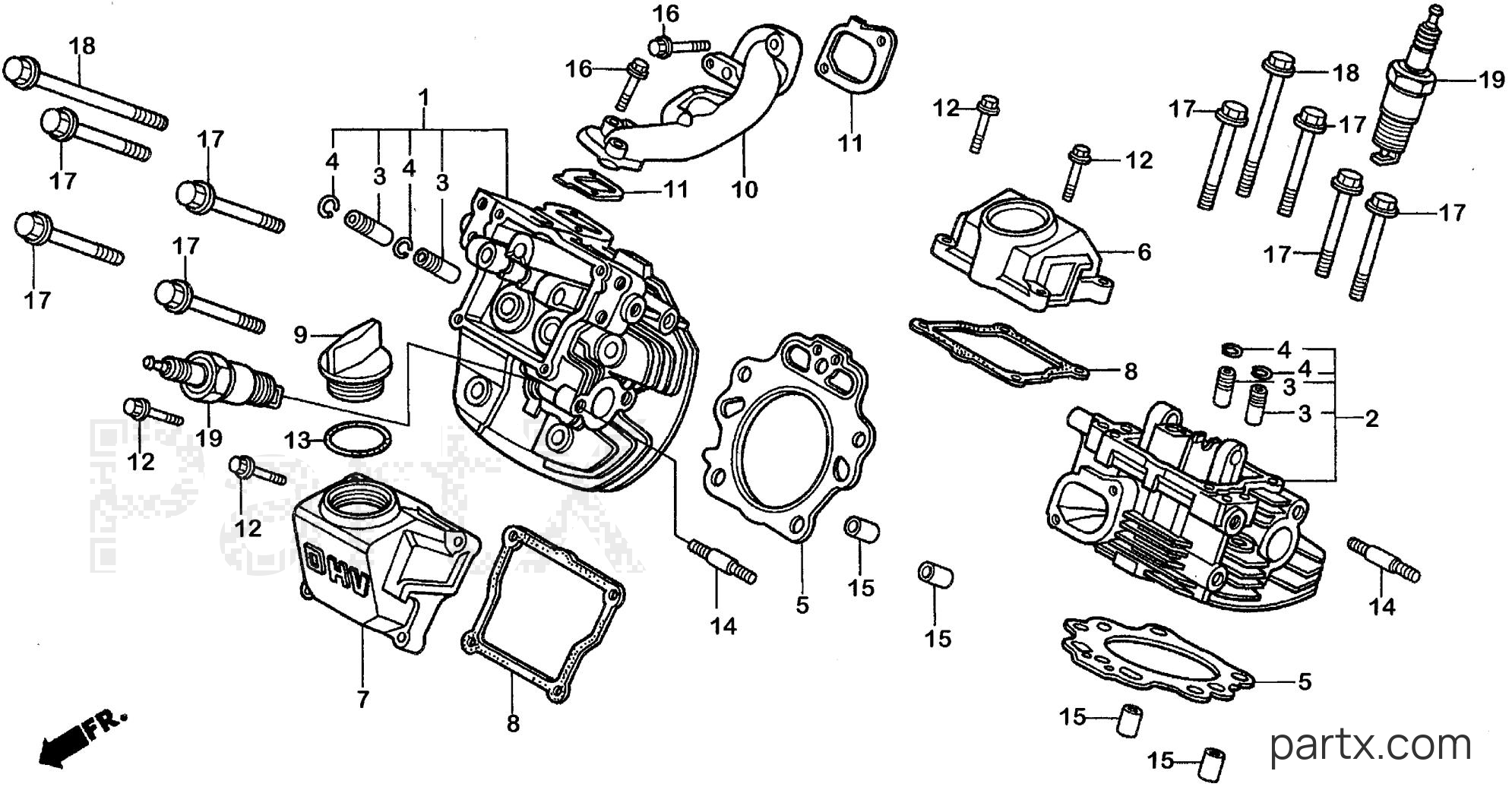 Honda EB11000 A - CYLINDER HEAD