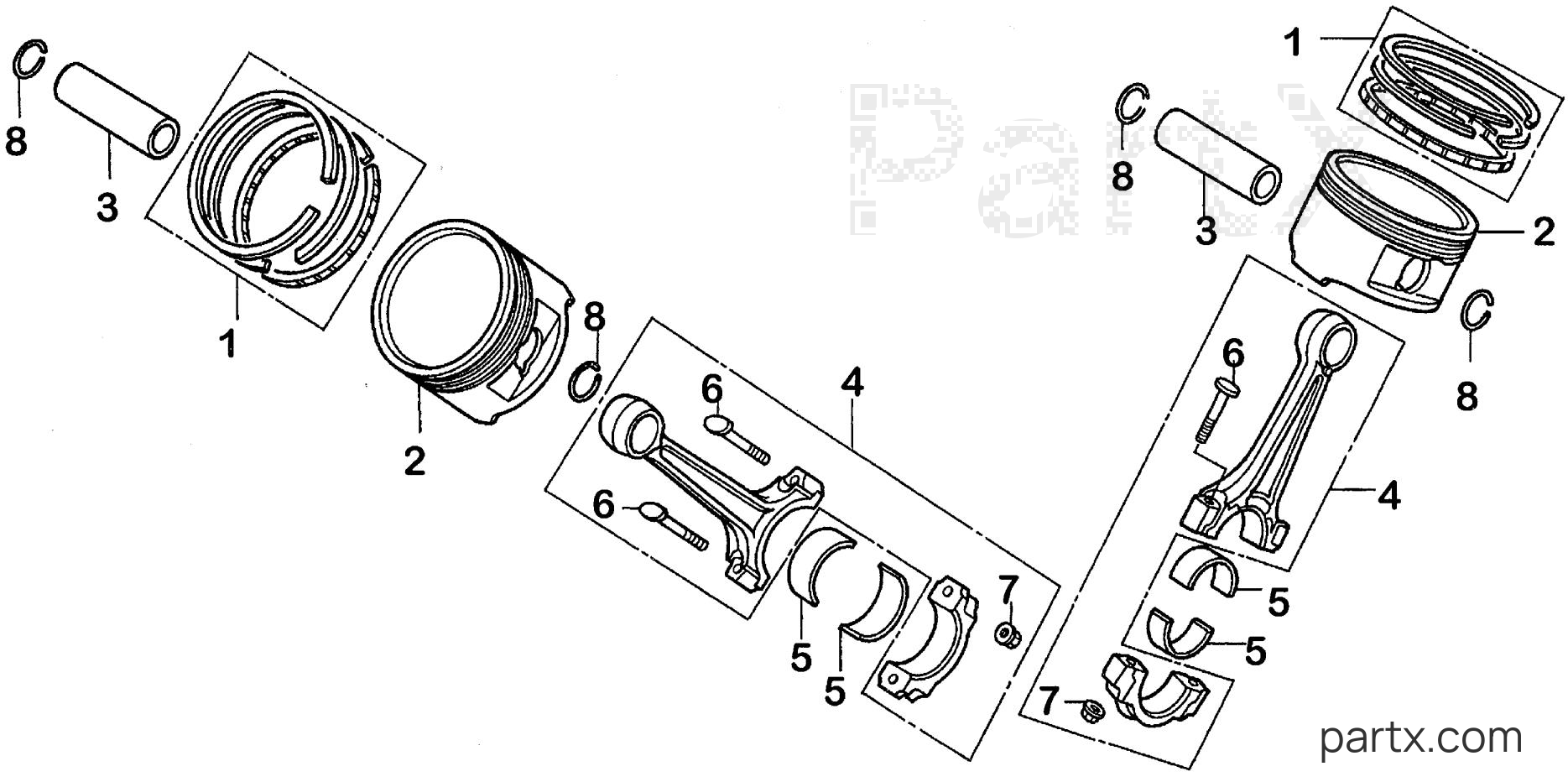 Honda EB11000 A - CONNECTING ROD - PISTON