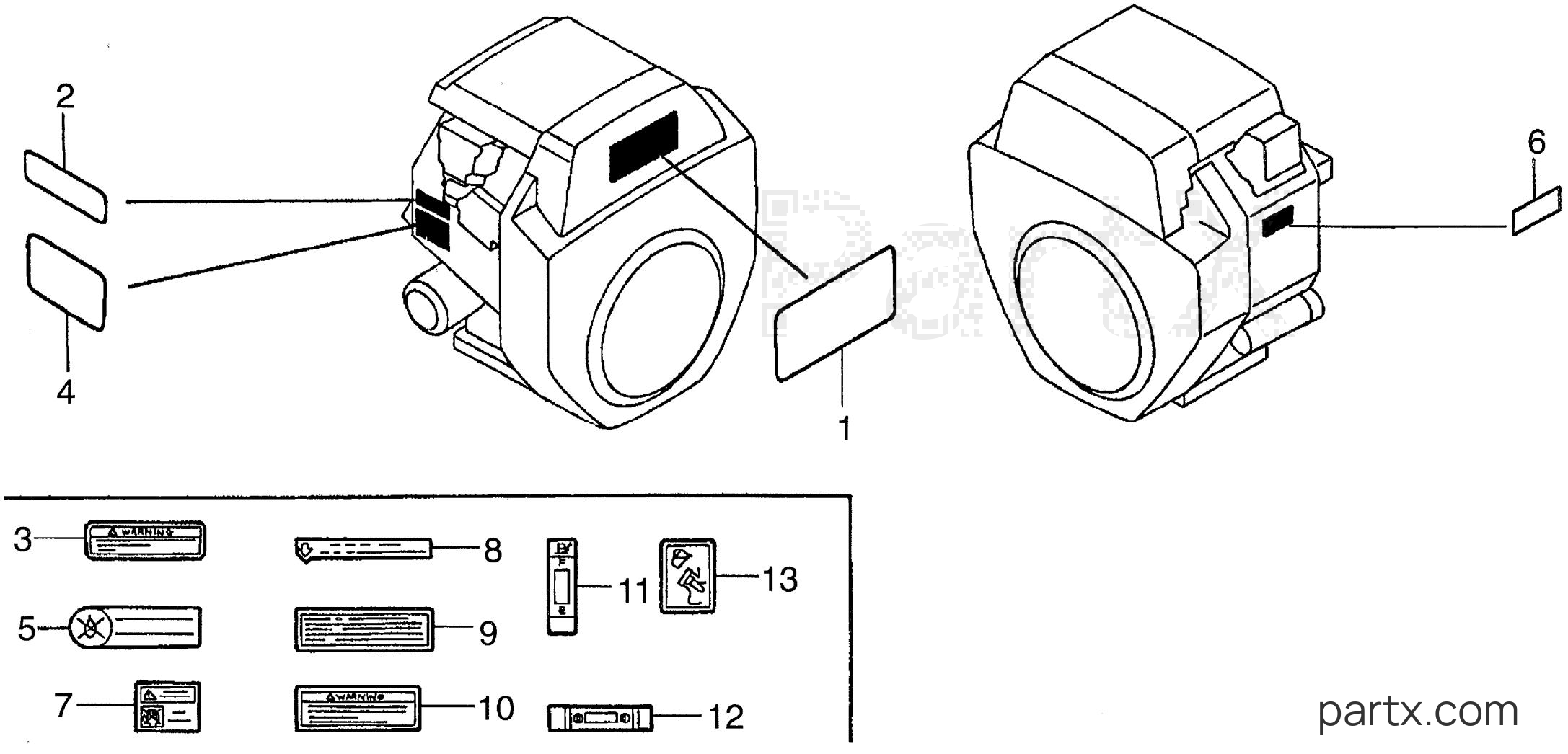 Honda EB11000 A - LABELS
