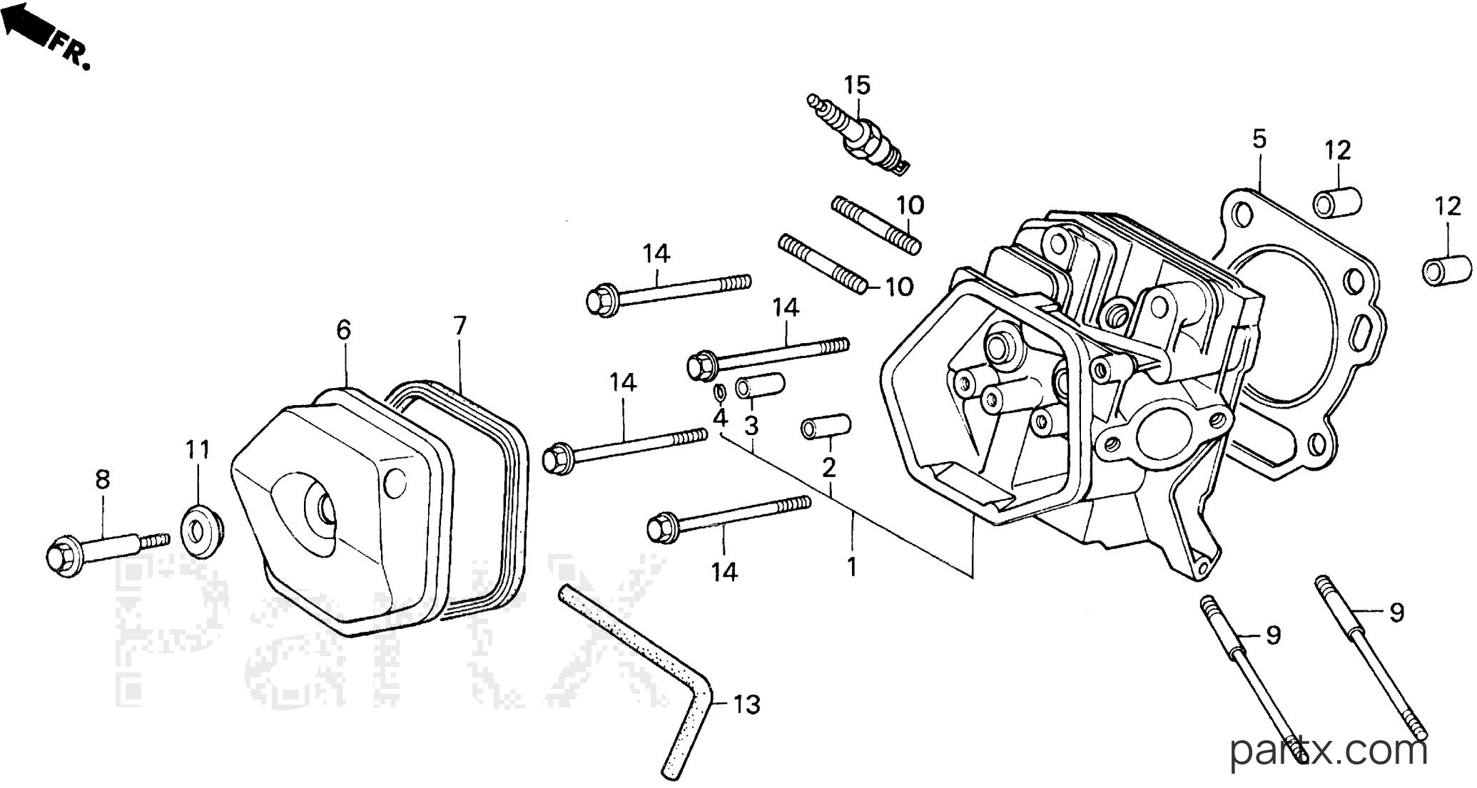 Honda EN5000 A - CYLINDER HEAD