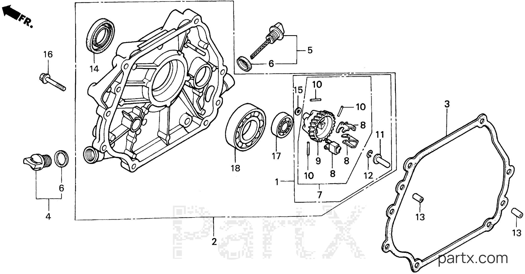 Honda EN3500 A - CRANKCASE COVER