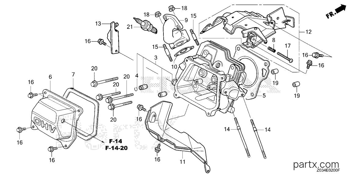 Honda EB3000CK1 AC - CYLINDER HEAD