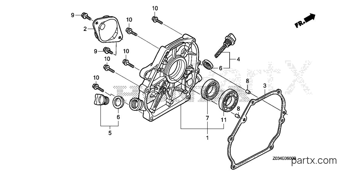 Honda EB3000CK1 AC - CRANKCASE COVER