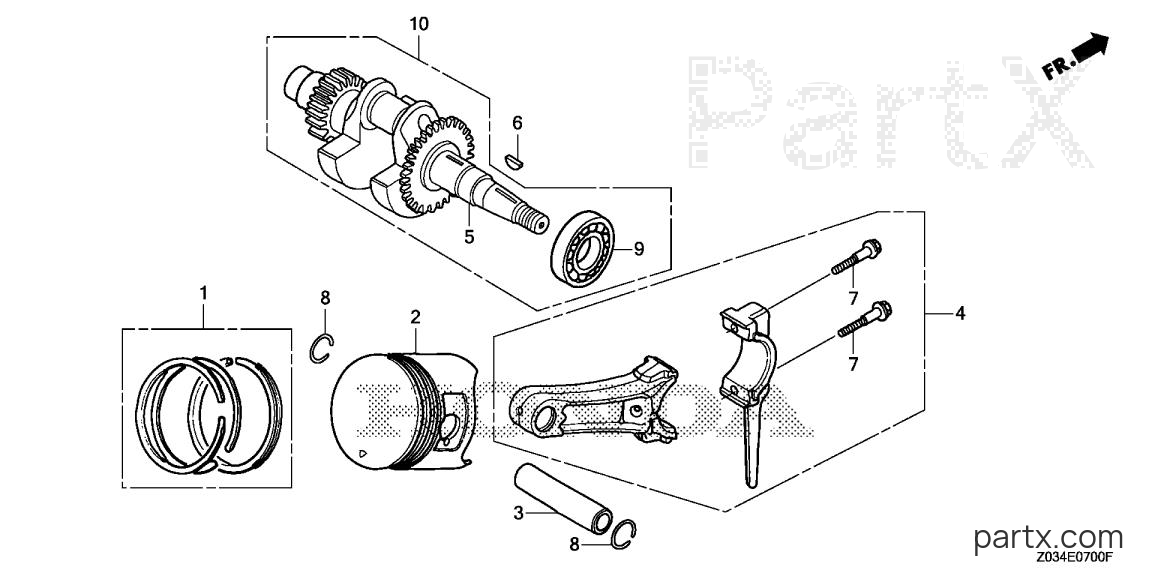 Honda EB3000C AG/B - CRANKSHAFT - PISTON