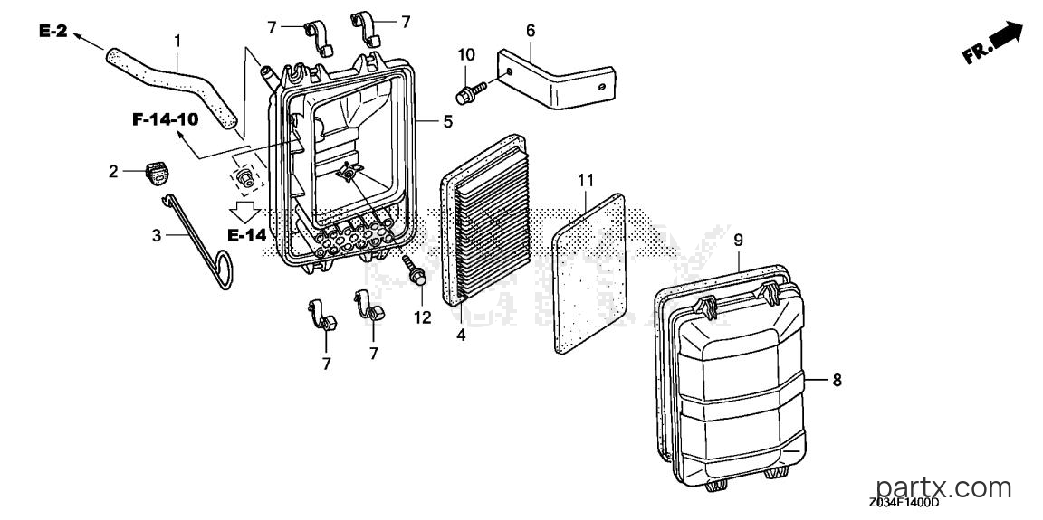 Honda EM2500C A - AIR CLEANER