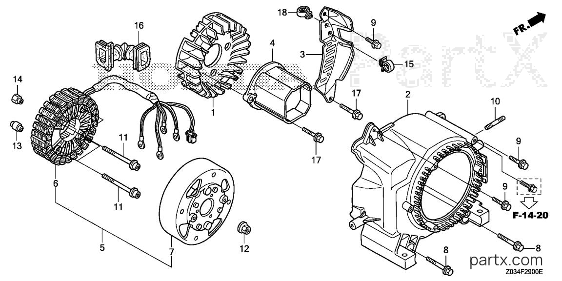 Honda EB3000CK1 AN - COOLING FAN