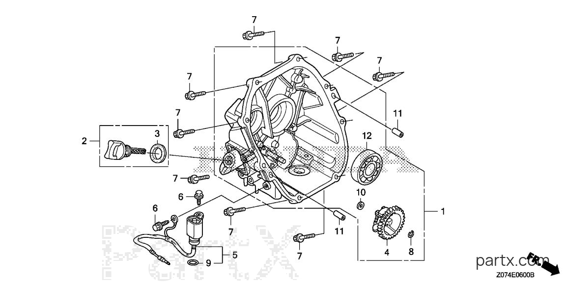 Honda EU2000I AN2 - CRANKCASE COVER