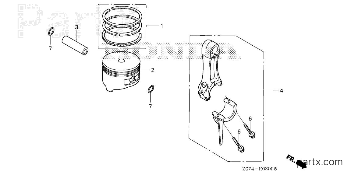 Honda EU2000IK1 A2 - PISTON - CONNECTING ROD