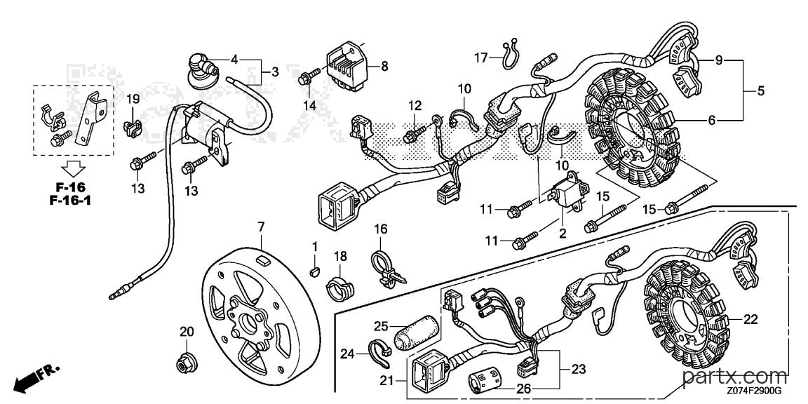 Honda EU2000IK1 AN1 - ROTOR - STATOR