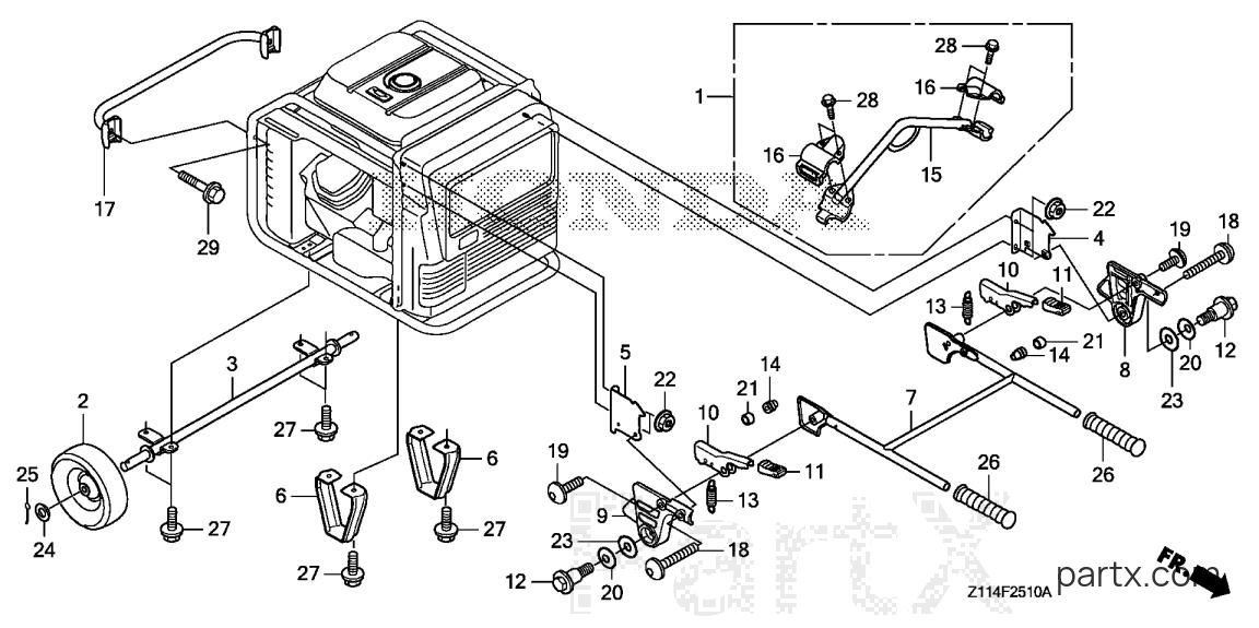 Honda EM5000IS AC - HANDLE - WHEEL - HANGER