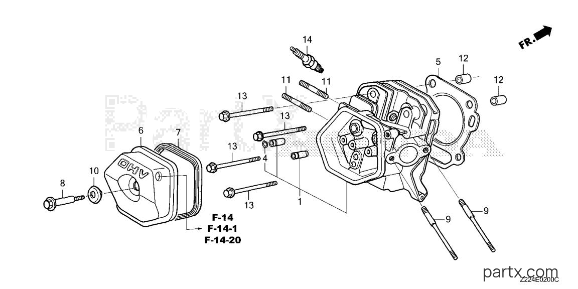 Honda EB6500X1 AT1 - CYLINDER HEAD