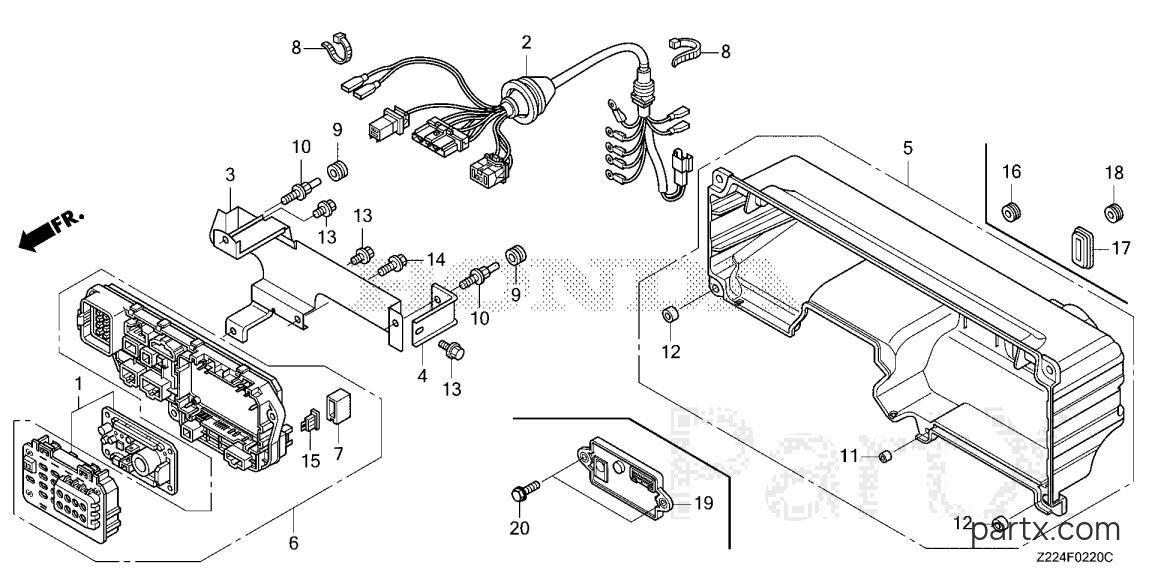 Honda EB6500X1 AN2 - A.V.R. UNIT - CONTROL PANEL CASE