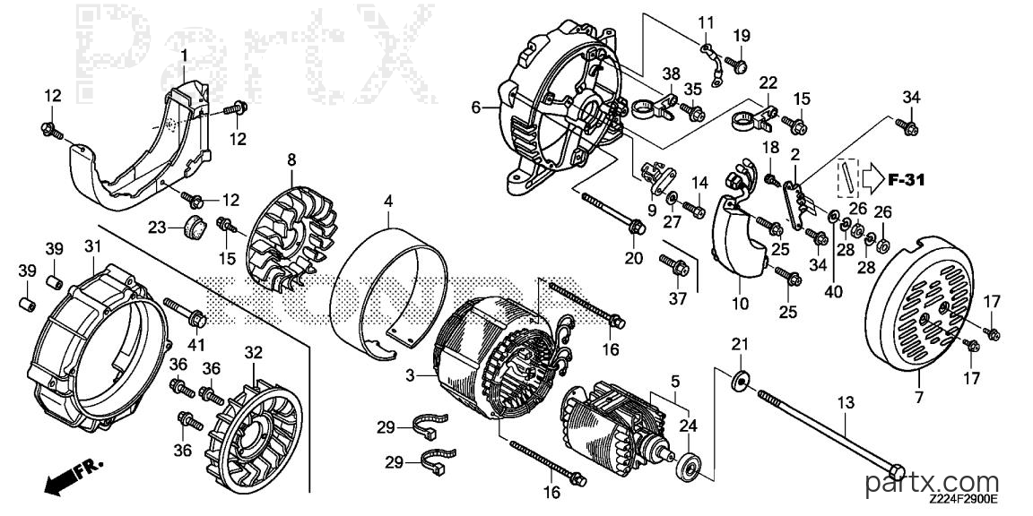 Honda EB5000XK2 AN - ROTOR - STATOR