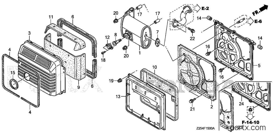 Honda EU6500IS1 AT - MUFFLER