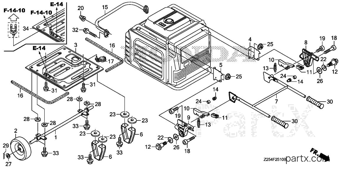 Honda EU6500IS1 A - HANDLE - WHEEL