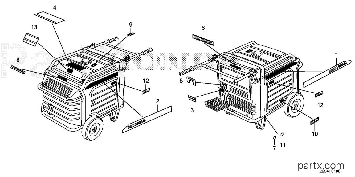 Honda EU6500IS AN - LABELS