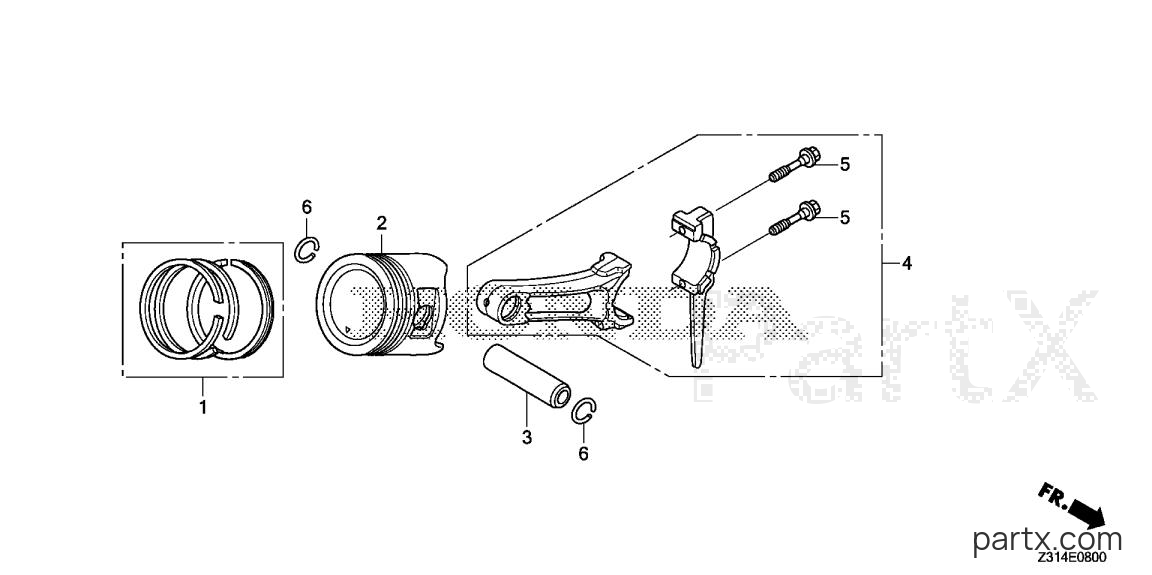 Honda EG5000CL AT1 - PISTON - CONNECTING ROD