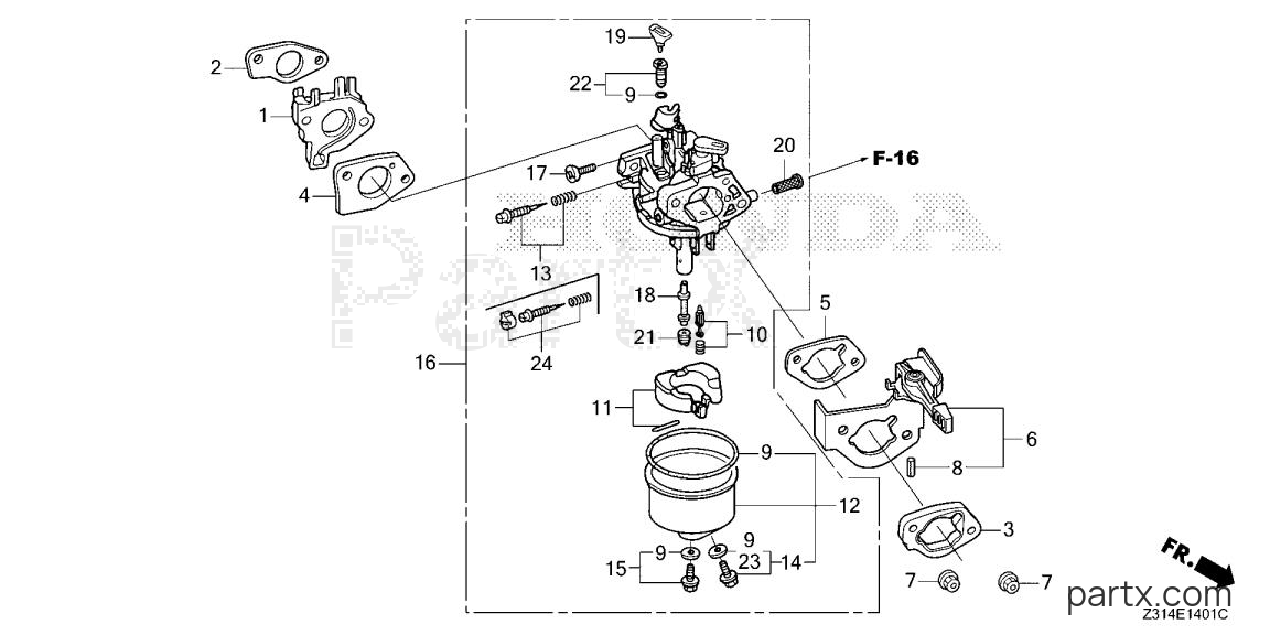 Honda EG5000CL AT - CARBURETOR