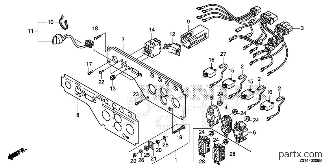 Honda EG5000CL AT1 - CONTROL PANEL (AT~@@~@@AT1~@@~@@AT1/A)