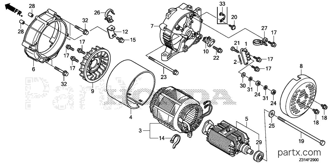 Honda EG5000CL AT1 - ROTOR - STATOR
