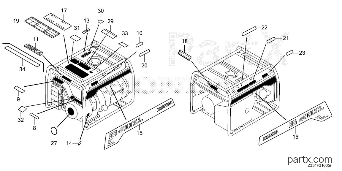 Honda EG4000CL AG - LABEL