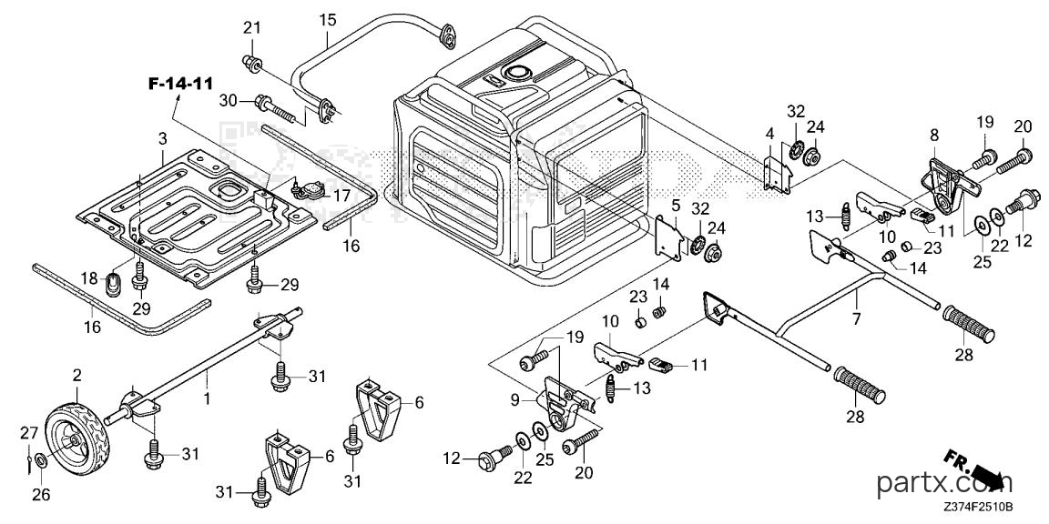 Honda EU7000ISN AN - HANDLE - WHEEL