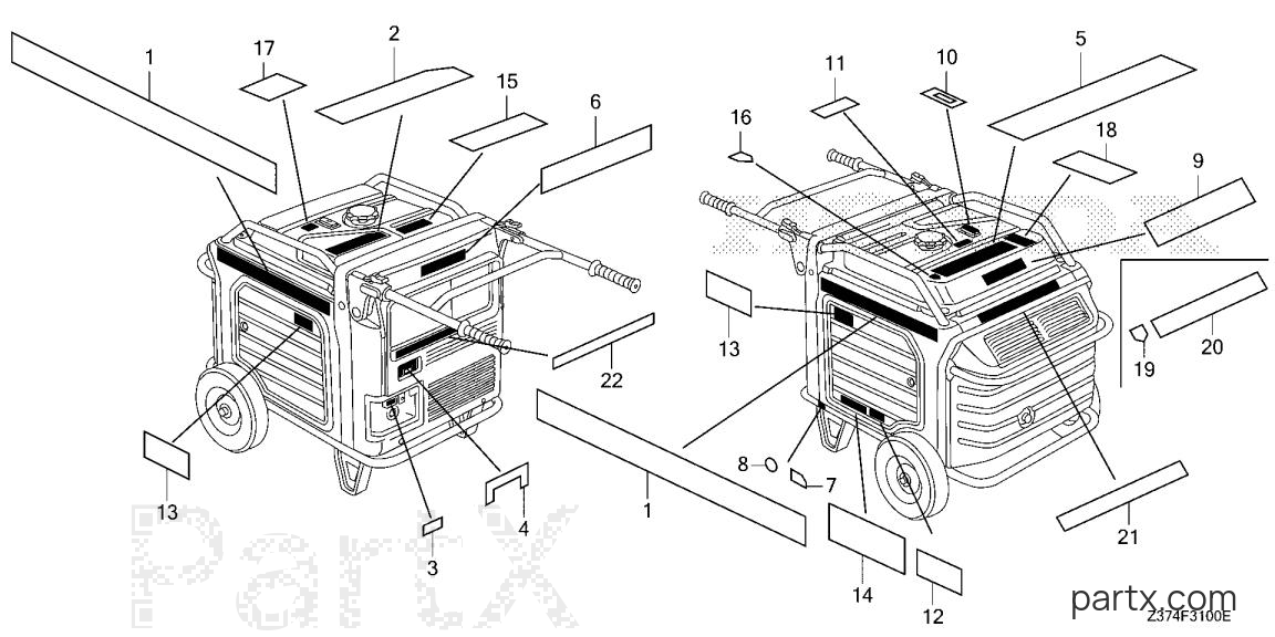 Honda EU7000ISN AG - LABEL