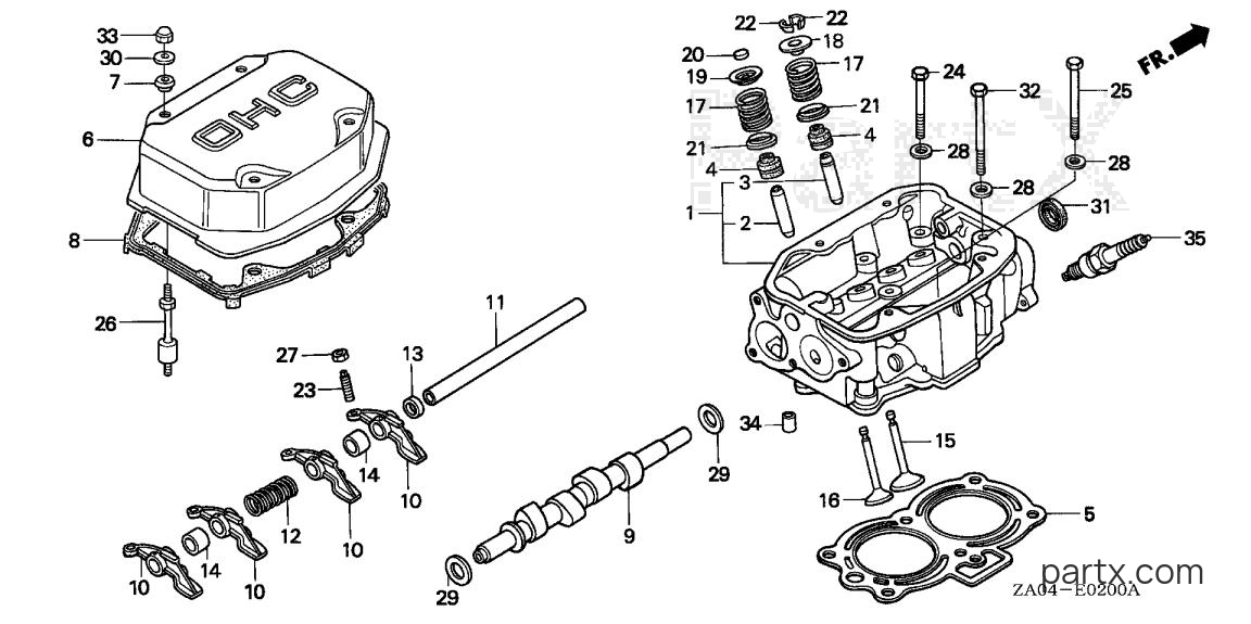 Honda EX5500K2 A/C - CYLINDER HEAD