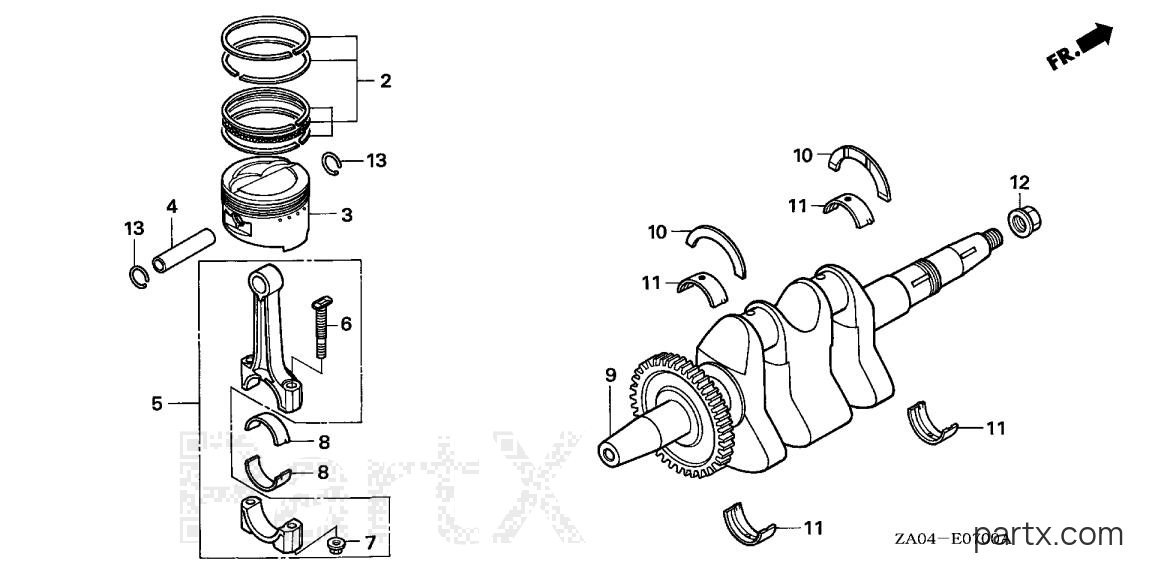 Honda ES6500 A - CRANKSHAFT - PISTON