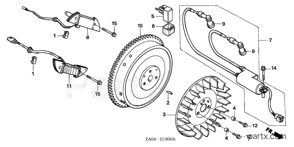 Honda EL5000 A - FLYWHEEL - IGNITION COIL (1)