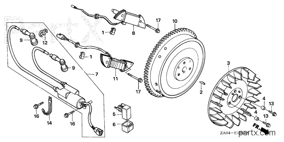 Honda EX5500 A - FLYWHEEL - IGNITION COIL (2)
