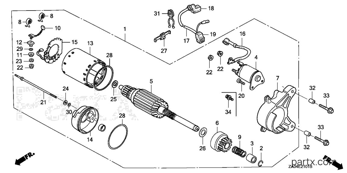 Honda EX5500K2 A/B - STARTER MOTOR (2)