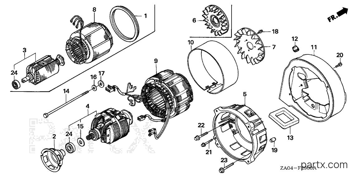 Honda EX5500K2 A/B - ROTOR - STATOR
