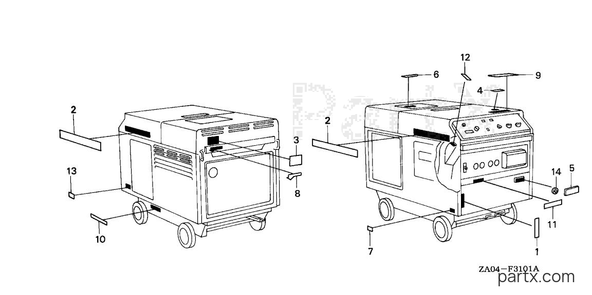 Honda EX5500K1 A/A - LABELS (2)