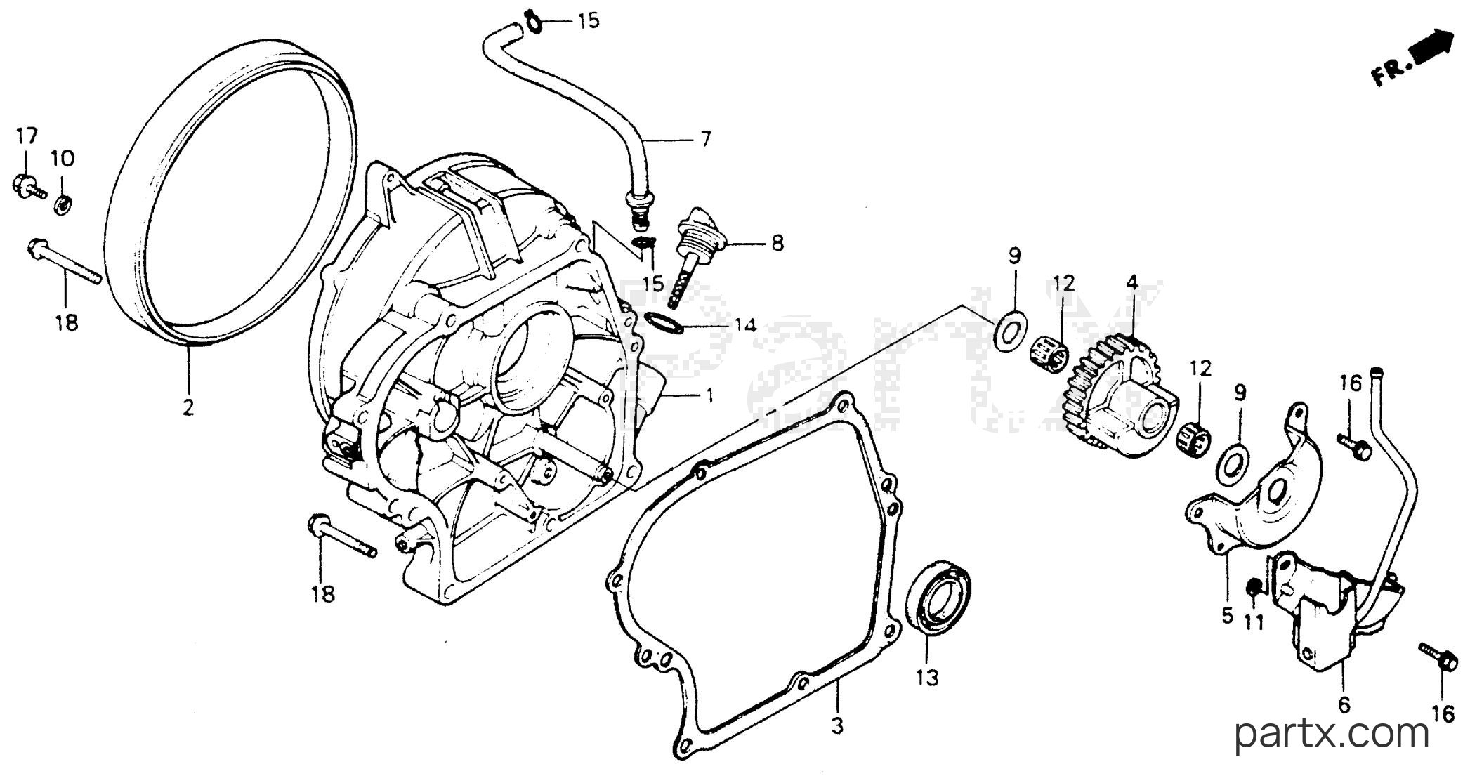 Honda EB4000 A - CRANKCASE COVER