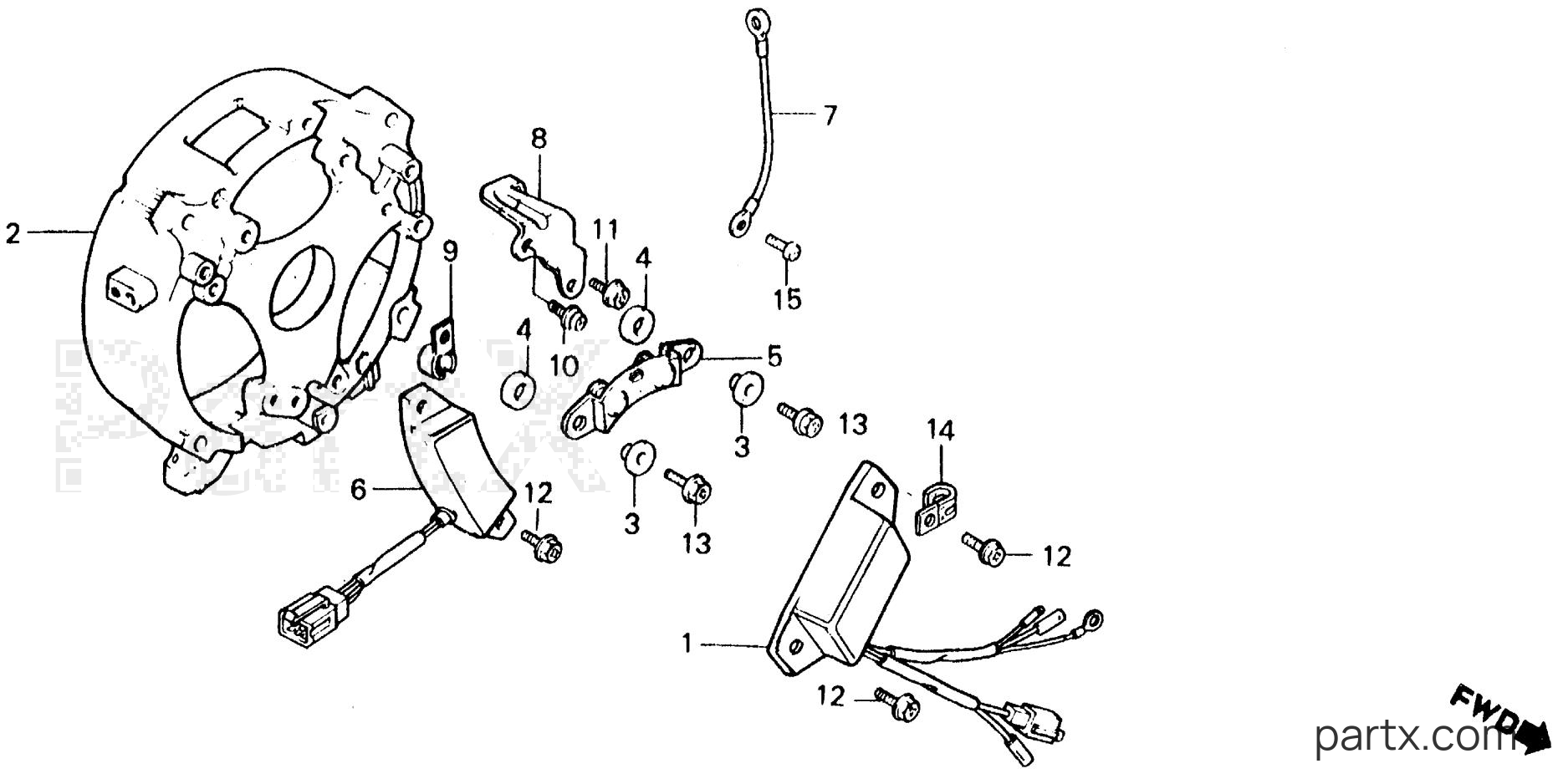 Honda EM600 A - REAR BRACKET