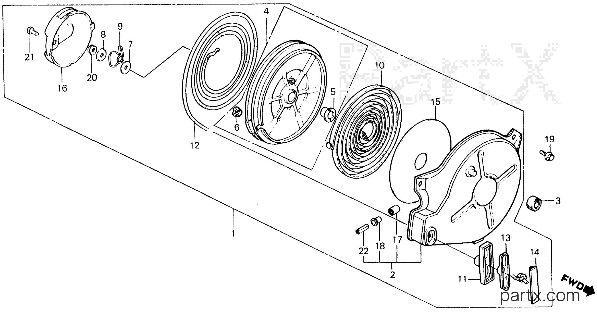 Honda EM500K1 A - RECOIL STARTER