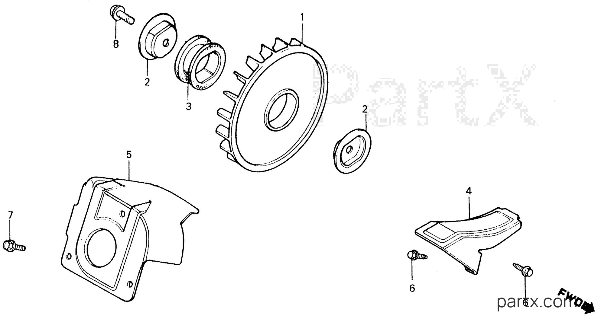 Honda EM600 A - COOLING FAN