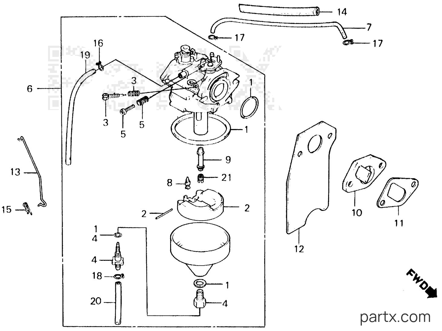 Honda EM500 A - CARBURETOR